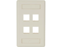 Black Box WPT474 Keystone Wallplate - Single-Gang, 4-Port, Office White