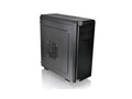 Thermaltake CA-1K7-00M1NN-01 The V100 mid tower case features one preinstalled 120mm fan, a perforated side panel and supports up to an ATX motherboard