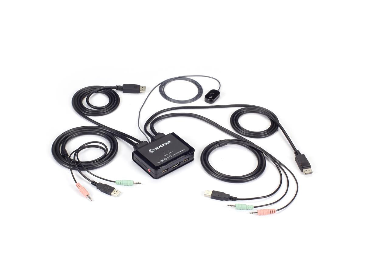 Black Box KV62-CBL 4K60 DisplayPort Cable KVM Switch - 2-Port… – Silarius