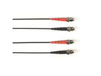 Black Box FOLZH50-002M-STST-BK OM2 50/125 Multimode Fiber Optic Patch Cable - LSZH, ST to ST, Black, 2-m (6.5-ft.), GSA, TAA/