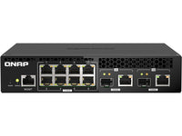 QNAP QSW-M2108R-2C-US Rackmount Switch QSW-M2108R-2C-US, Management Switch, 8 port 2.5Gbps, 2 port 10Gbps SFP+/ NBASE-T Combo. Easy management with web browser