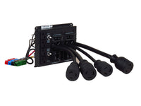 Vertiv PD2-104 Removable power output distribution boxes (PODs) installed in the rear of the UPS. Input and Output Connections: (4) 5-15/20R T-slot