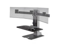 HAT Design Works WNSTE-3-CW-270 Winston-E Sit-Stand Triple Monitor Mount w/ Compact Worksurface, Gray Duotone, 40 lbs, 24IN screen