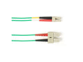 Black Box FOCMP10-010M-SCLC-GN OM3 50/125 Multimode Fiber Optic Patch Cable - OFNP Plenum, SC to LC, Green, 10-m (32.8-ft.), GSA, TAA/