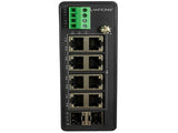 Transition Networks SISTP1040-382B-LRT Hardened Unmanaged Switch, 8-port GE PoE+, 2 SFP, 12/24VDC, -40 70C