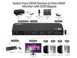 SIIG CE-KV0F11-S1 4x1 HDMI 4K HDR KVM USB 3.0 Switch (CE-KV0F11-S1)