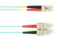 Black Box FOCMRM4-SCLC-AQ-10 OM4 MM FO Patch Cable Duplx, PVC, Aqua, SCLC 10 FT
