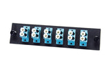 OCC 6112DSC50G Adapter Plate, 12-Port, Dual LC, Multimode, 50µM, Composite Sleeve, 10 Gbe
