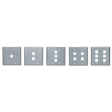 OCC DP04SS Wall Plate, Stainless Steel Double Faceplate for Four Ultra-Miniature Jacks