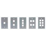 OCC DP04SS Wall Plate, Stainless Steel Double Faceplate for Four Ultra-Miniature Jacks