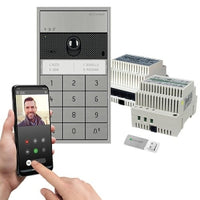 Comelit KVU8509 Surface Mount Single-Family Kit, 6-Piece, Includes ULTRA Audio/Video External Unit and Number Keypad, Mu