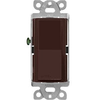 Lutron CA-1PS-BR Claro Single Pole; On / Off Rocker Switch; 15A; Gloss Finish; Brown