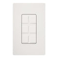 Lutron CA-6PF-WH Claro 6-Port Frame; Field Customizable; Fits Decorator-Style Wall Plates; White
