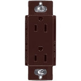 Lutron CAR-15-BR Claro 15A Duplex Receptacle; Decorator-Style Outlet; Gloss Finish; Brown