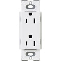 Lutron CARS-15-TR-WH Claro 15A Tamper-Resistant Duplex Receptacle; Decorator-Style Outlet; Gloss Finish; White