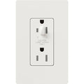 Lutron CAR-15-HDTR-WH Claro 15A Half-Dimming; Tamper Resistant Duplex Receptacle; Decorator-Style Outlet; Gloss Finish; White