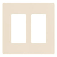 Lutron CW-2-LA Claro 2 Gang Wall Plate for Decorator / Designer Paddle Switches and Dimmers; Gloss Finish; Light Almond