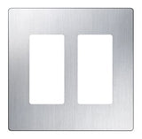 Lutron CW-2-SS Claro 2 Gang Wall Plate for Decorator / Designer Paddle Switches and Dimmers; Gloss Finish; Stainless Steel