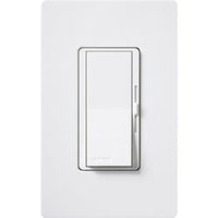 Lutron DVTV-WH Diva 0-10V Dimmer Switch; 30mA Sink; 24V; Single-Pole / 3-Way; Power Pack Required for 120V Switching; White