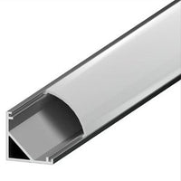 Lutron LU-45S-K LED Tape Light Angled Extrusion Bundle; Surface-Mount; 8FT; Aluminum Channel; Frosted Lens; Accessories Included