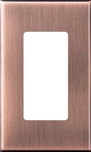 Lutron NT-R3-NFB-QZ Nova T Wall Plate Kit; Single-Gang; Fits Small Accessory / Wall Keypad Insert; No Fins Broken; Matte Finish; Antique Bronze
