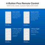 Lutron PJ2-4B-GWH-L01 Pico 4-Button Raise/Lower Light Remote