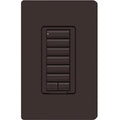 Lutron RRD-W6BRL-BR seeTouch Wall Keypad; Works with RA3 Systems; 6 Button with 1 Raise / Lower; Neutral Required; 120V; Brown