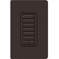 Lutron RRD-W6BRL-BR seeTouch Wall Keypad; Works with RA3 Systems; 6 Button with 1 Raise / Lower; Neutral Required; 120V; Brown