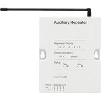 Lutron RR-AUX-REP-WH Auxiliary Repeater; Works with RA3 Systems; Extends RF Signal 30'; Clear Connect Type A; 120VDC Adapter Included; White