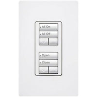 Lutron RRD-HN2RLD-SW seeTouch LED+ Hybrid Keypad; Works with RA3 Systems; 100W LED; Dual Group with 2 Raise / Lower; Neutral Required; 120V; Snow White