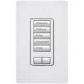 Lutron RRD-W5BRL-IV seeTouch Wall Keypad; Works with RA3 Systems; 5 Button with 1 Raise / Lower; Neutral Required; 120V; Ivory