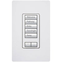 Lutron RRD-W5BRL-IV seeTouch Wall Keypad; Works with RA3 Systems; 5 Button with 1 Raise / Lower; Neutral Required; 120V; Ivory