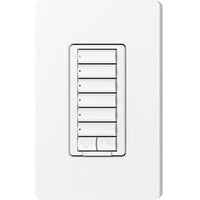 Lutron RRD-W6BRL-SW seeTouch Wall Keypad; Works with RA3 Systems; 6 Button with 1 Raise / Lower; Neutral Required; 120V; Snow White