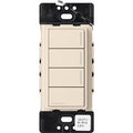 Lutron RRST-HN3RL-LA Sunnata RF 3-Button with Raise / Lower Hybrid Keypad for RA3 Systems; 150W LED; Neutral Required; Single Pole; 120V; Light Almond