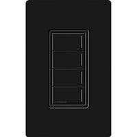 Lutron RRST-W4B-BL Sunnata RF 4-Button Wall Keypad for RA3 Systems; Neutral Required; 120-277V; Black