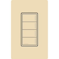 Lutron RRST-W4B-IV Sunnata RF 4-Button Wall Keypad for RA3 Systems; Neutral Required; 120-277V; Ivory