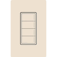 Lutron RRST-W4B-LA Sunnata RF 4-Button Wall Keypad for RA3 Systems; Neutral Required; 120-277V; Light Almond