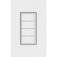 Lutron RRST-W4B-SW Sunnata RF 4-Button Wall Keypad for RA3 Systems; Neutral Required; 120-277V; Snow White