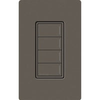 Lutron RRST-W4B-TF Sunnata RF 4-Button Wall Keypad for RA3 Systems; Neutral Required; 120-277V; Truffle