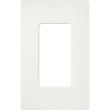 Lutron SC-1-GL Claro 1 Gang Wall Plate for Decorator-Style Dimmers; Switches; and Outlets; Satin Finish; Glacier White