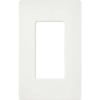Lutron SC-1-GL Claro 1 Gang Wall Plate for Decorator-Style Dimmers; Switches; and Outlets; Satin Finish; Glacier White