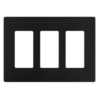 Lutron SC-3-MN Claro 3 Gang Wall Plate for Decorator-Style Dimmers; Switches; and Outlets; Satin Finish; Midnight