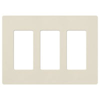 Lutron SC-3-PM Claro 3 Gang Wall Plate for Decorator-Style Dimmers; Switches; and Outlets; Satin Finish; Pumice