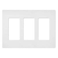 Lutron SC-3-SW Claro 3 Gang Wall Plate for Decorator-Style Dimmers; Switches; and Outlets; Satin Finish; Snow White