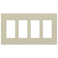 Lutron SC-4-CY Claro 4 Gang Wall Plate for Decorator-Style Dimmers; Switches; and Outlets; Satin Finish; Clay