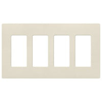 Lutron SC-4-PM Claro 4 Gang Wall Plate for Decorator-Style Dimmers; Switches; and Outlets; Satin Finish; Pumice