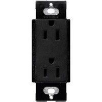 Lutron SCR-15-MN Claro 15A Duplex Receptacle; Decorator-Style Outlet; Satin Finish; Midnight