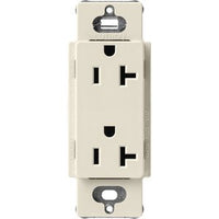 Lutron SCR-20-PM Claro 20A Duplex Receptacle; Decorator-Style Outlet; Satin Finish; Pumice