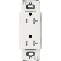 Lutron SCRS-20-TR-RW Claro 20A Tamper-Resistant Duplex Receptacle; Decorator-Style Outlet; Satin Finish; Architectural White