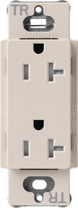 Lutron SCRS-20-TR-TP Claro 20A Tamper-Resistant Duplex Receptacle; Decorator-Style Outlet; Satin Finish; Taupe